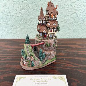 Whimsical Danbury Mint Sculpture “The House Over the Rickety Bridge” w/ COA